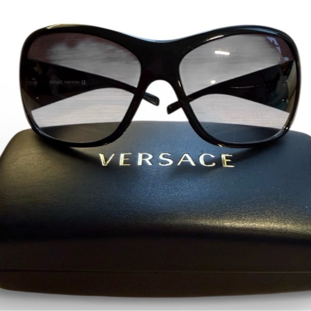 Versace 4103 Black Wrap around Sunglasses